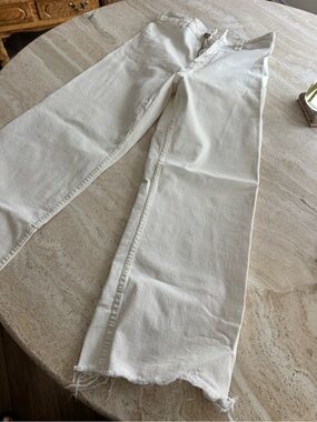 Stradivarius Cream Culotte Jeans with Button Detail
